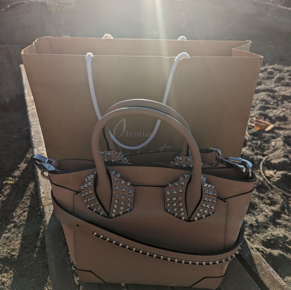 Christian Louboutin Eloise Satchel Spiked Leather Suede - Picture 2 of 12